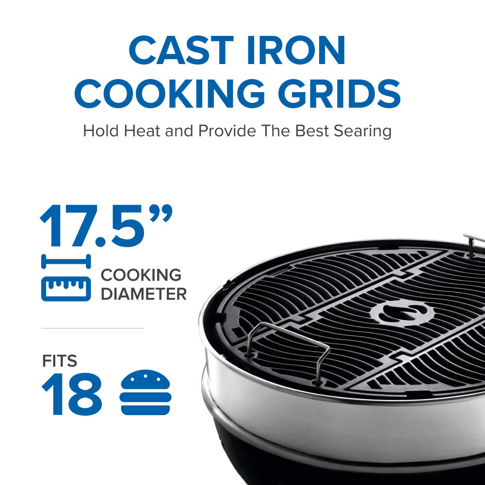 Cast iron cooking grates for 18-inch charcoal kettle grill