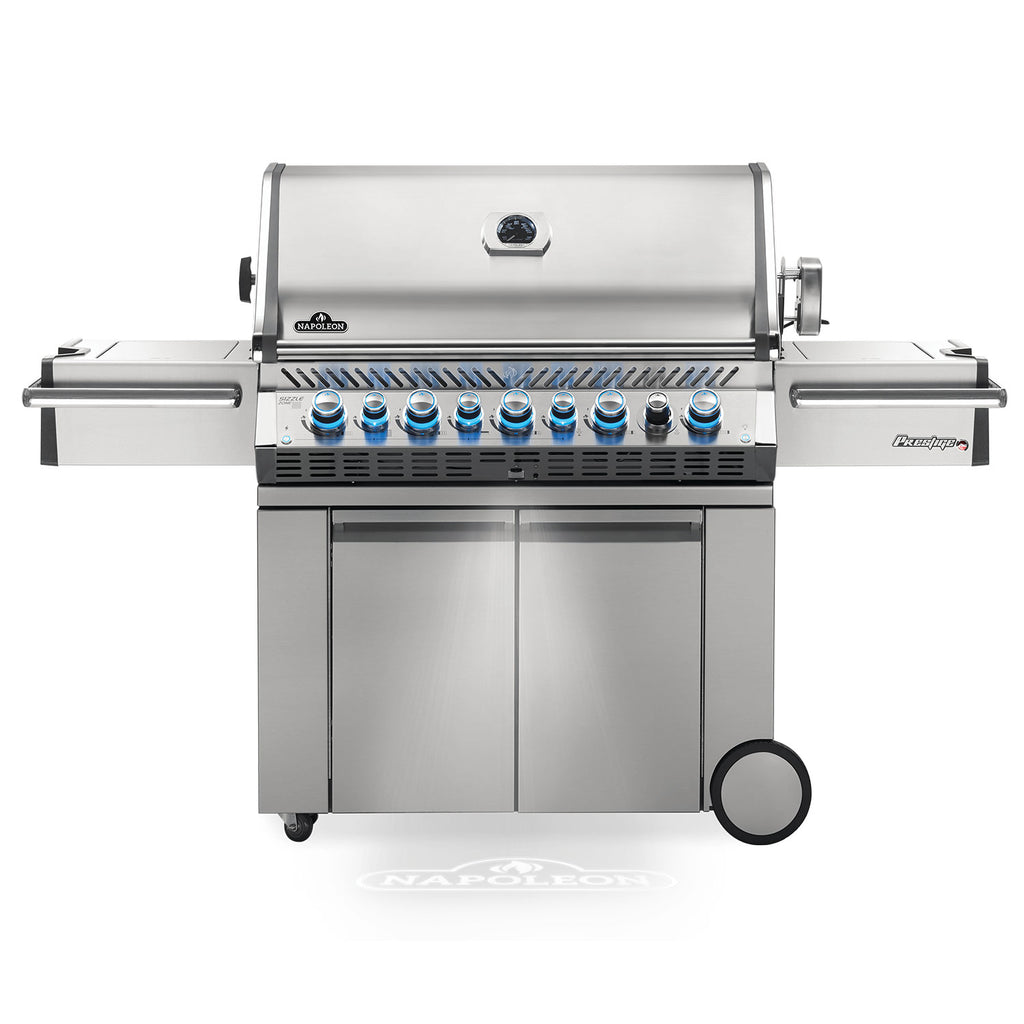 Napoleon PRO665RSIBSS-3 Prestige PRO 665 Gas Grill On Cart with Rotisserie and Side Burner, 36-Inches