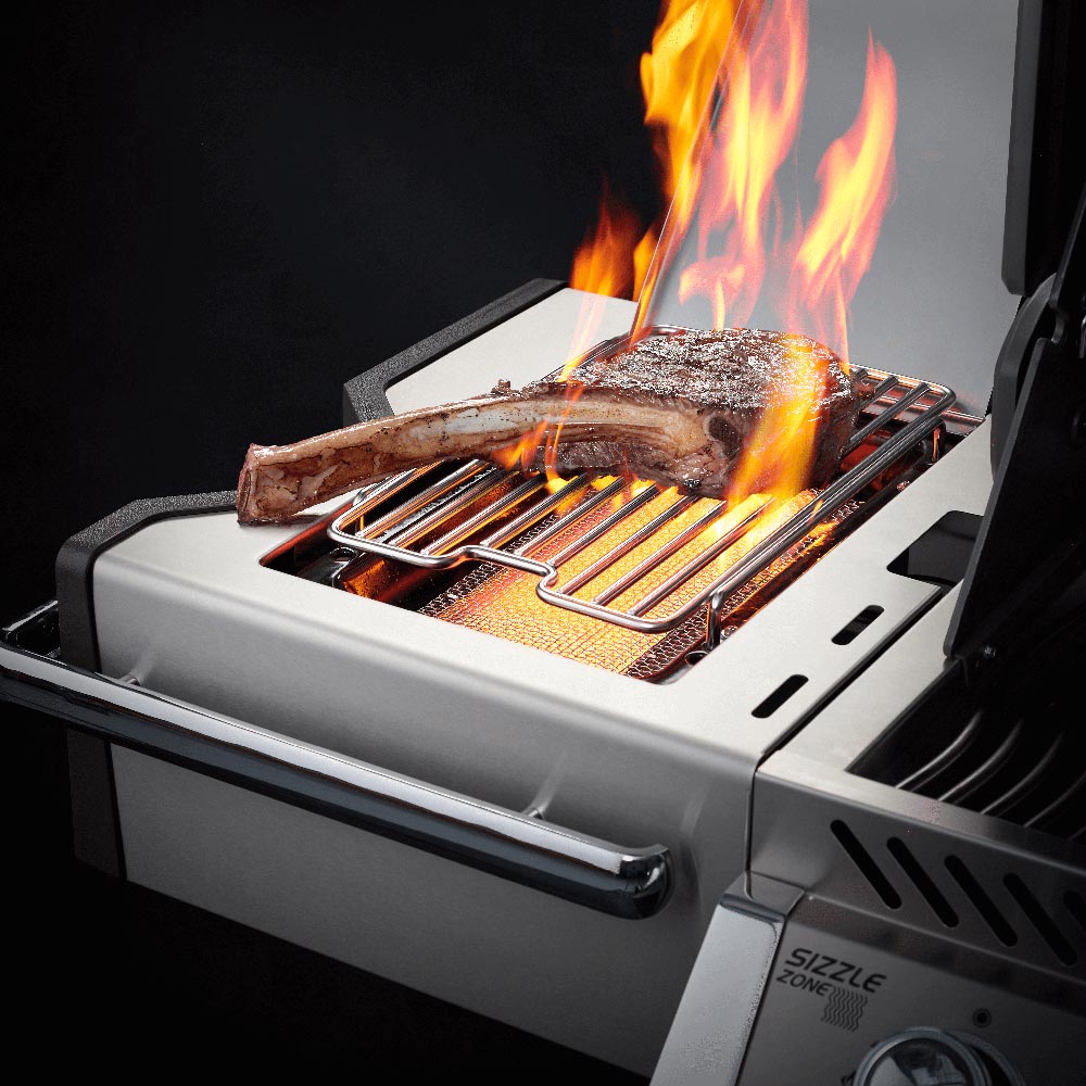 Napoleon PRO665RSIBSS-3 Prestige PRO 665 Gas Grill On Cart with Rotisserie and Side Burner, 36-Inches