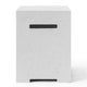 Light speckled concrete propane tank cover with dark front slot and open bottom vent area.