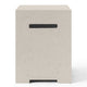 Light beige propane tank cover with black carry handle slot and vent cutout