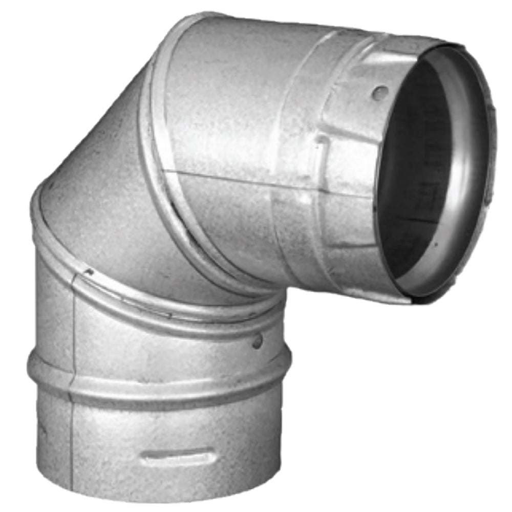 90-degree pellet vent elbow fitting, black steel, flanged ends