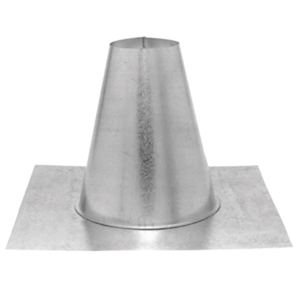 DuraVent tall cone roof flashing, galvanized metal cone with flat base plate