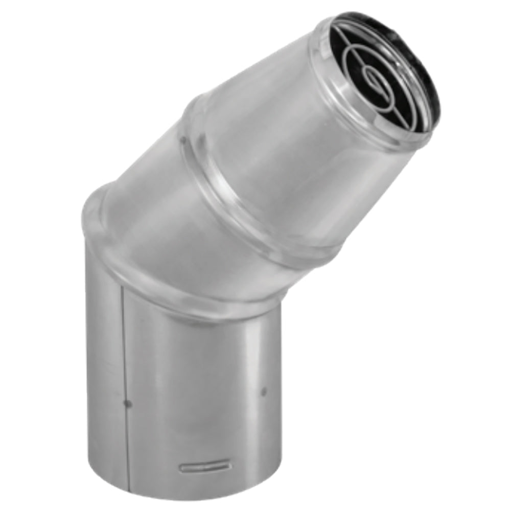 Stainless steel horizontal vent cap with circular opening and elbow pipe