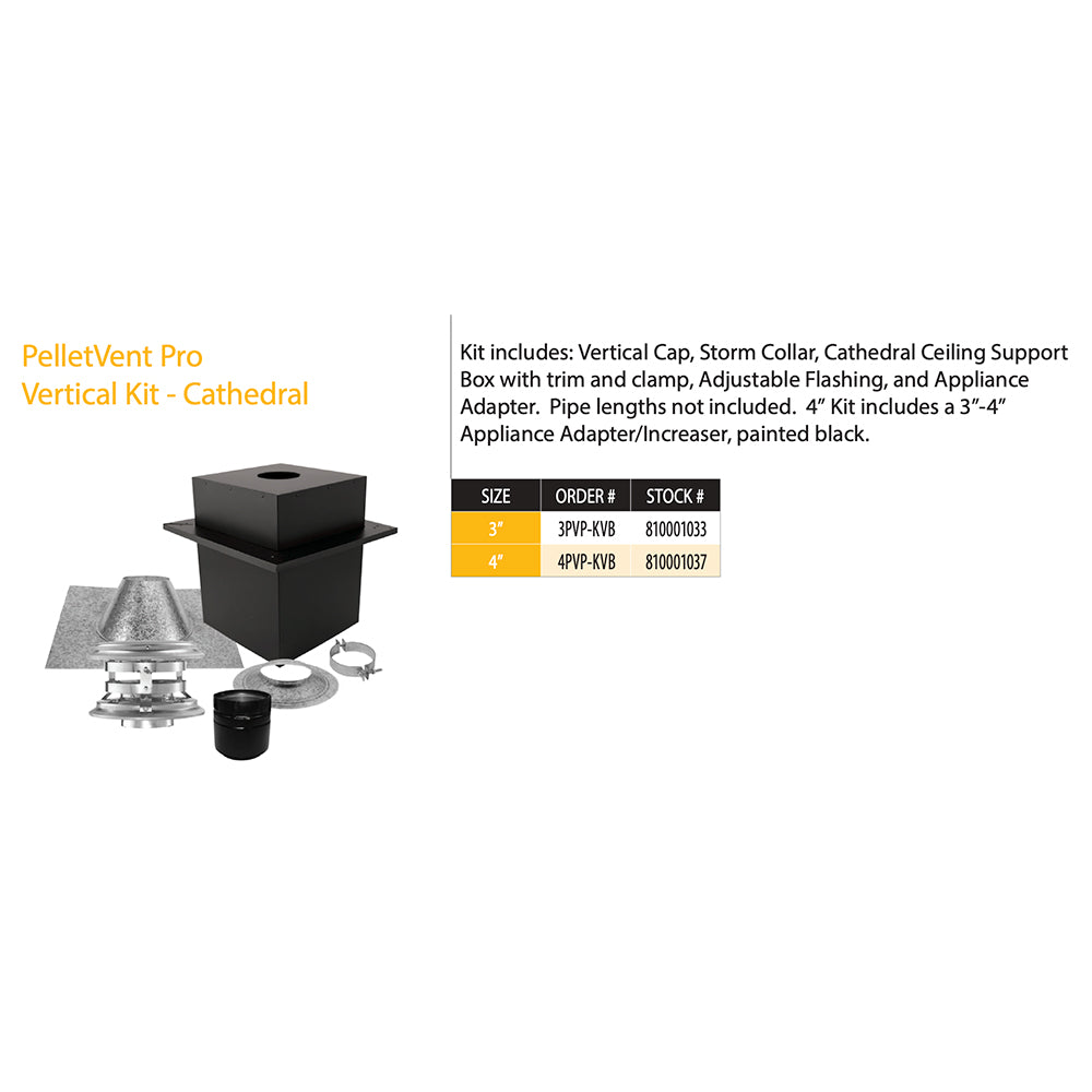 DuraVent PVP-KVB PelletVent Pro Vertical Kit for Cathedral Ceilings