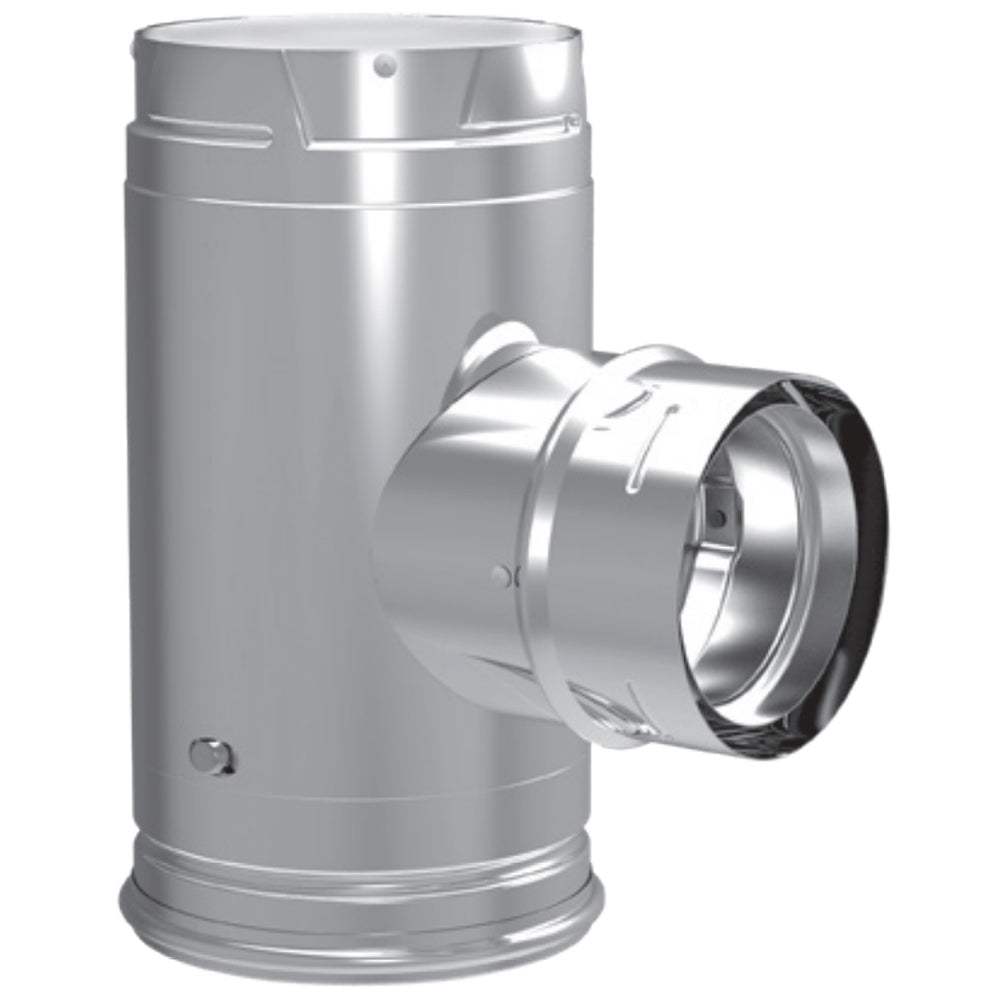 DuraVent PVP-TAD1 PelletVent Pro Galvalume Steel Adapter Tee with Clean-Out Tee Cap