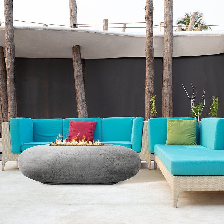 Prism Hardscapes PH-410 Pebble Concrete Gas Fire Pit, 56x38-Inch