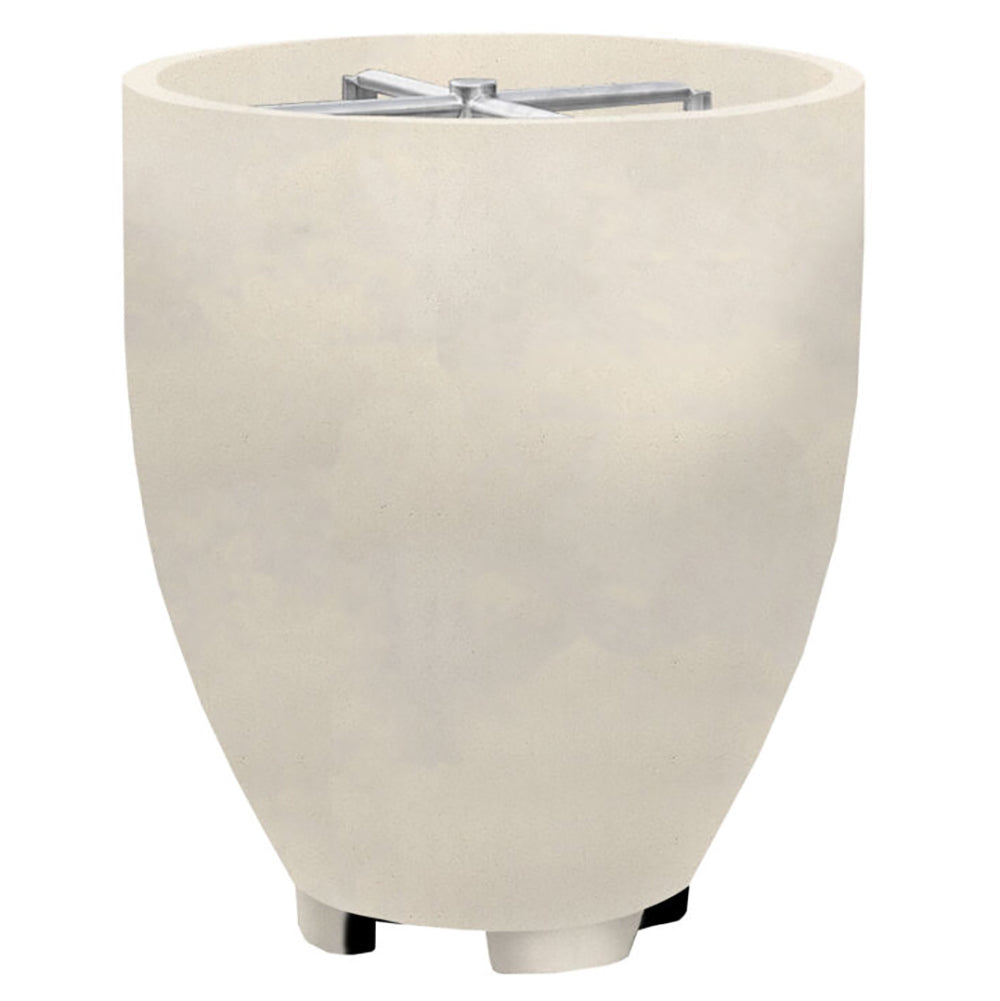 Prism Hardscapes Pentola 1 concrete gas fire pit, round top opening, beige