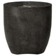 Concrete gas fire pit bowl with dark gray speckled finish and recessed burner cap