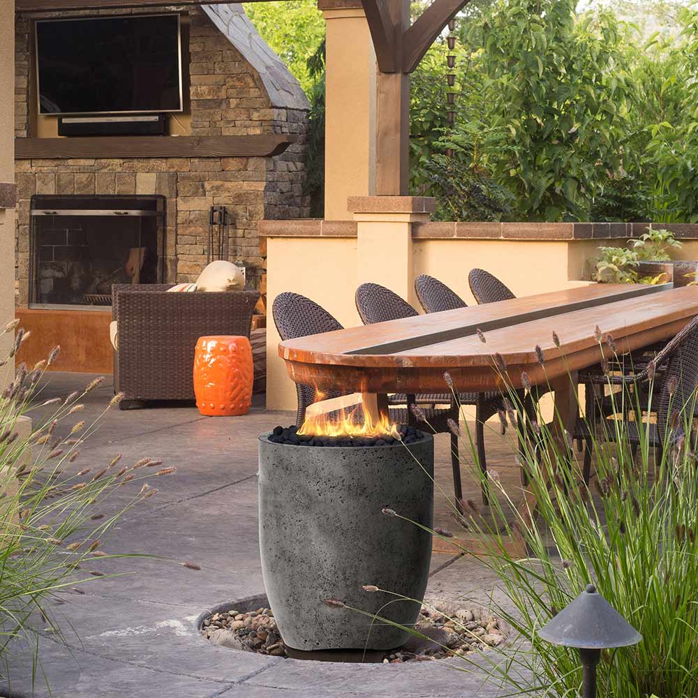 Prism Hardscapes PH-414 Pentola 2 Concrete Gas Fire Pit, 24-Inch