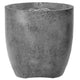 Concrete gas fire pit with dark gray speckled bowl and round burner opening