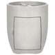 Concrete propane gas fire pit with square front access panel, ultra white finish