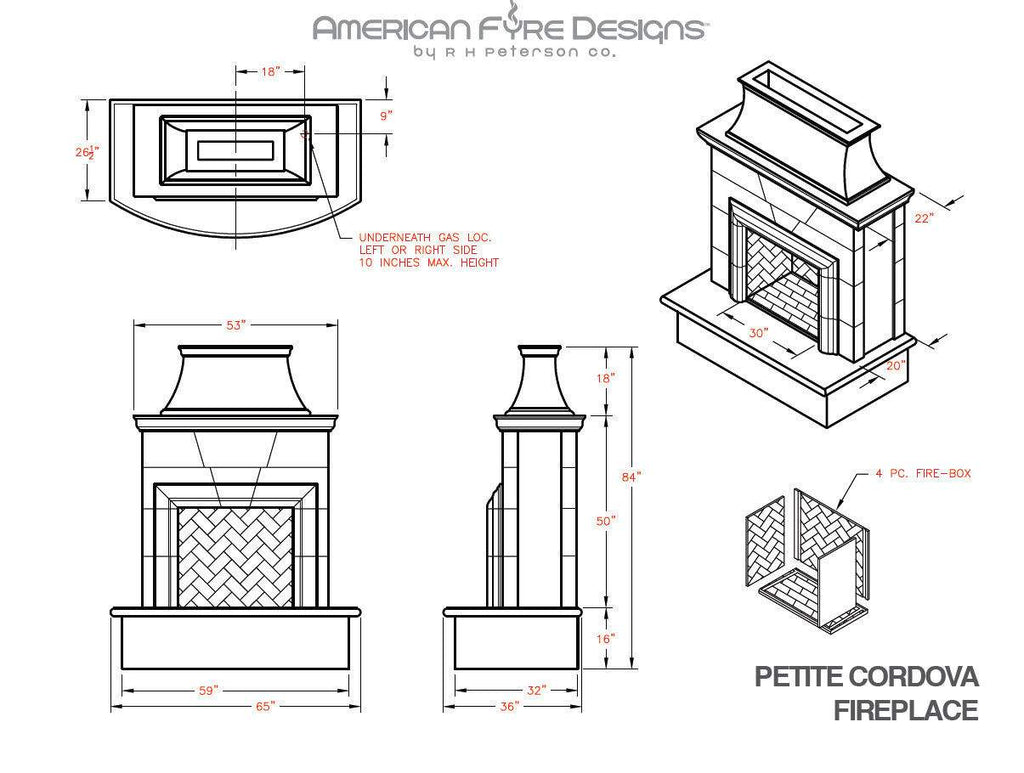 American Fyre Designs Petite Cordova Outdoor Gas Fireplace