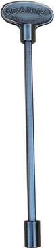 Universal valve key in blue-toned finish, oval head and cylindrical handle ends