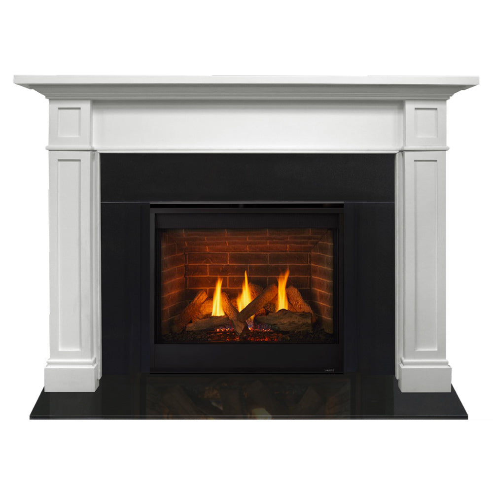Majestic Quartz Platinum 36-Inch Direct Vent Gas Fireplace with Acadia Flush Mantel