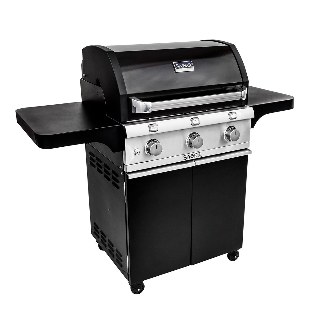 Saber R50CC0617 3-Burner Deluxe Freestanding Infrared Grill, Black, 32-Inches