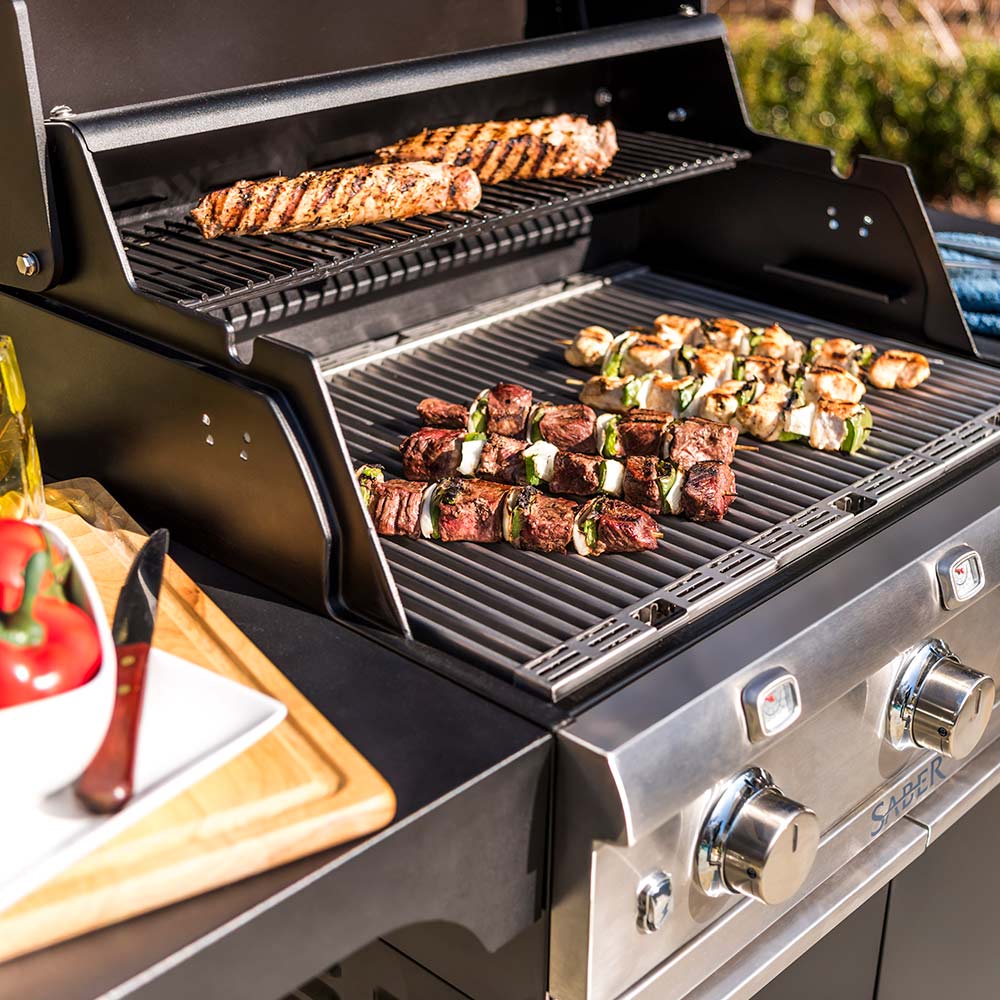 Saber R50CC0617 3-Burner Deluxe Freestanding Infrared Grill, Black, 32-Inches