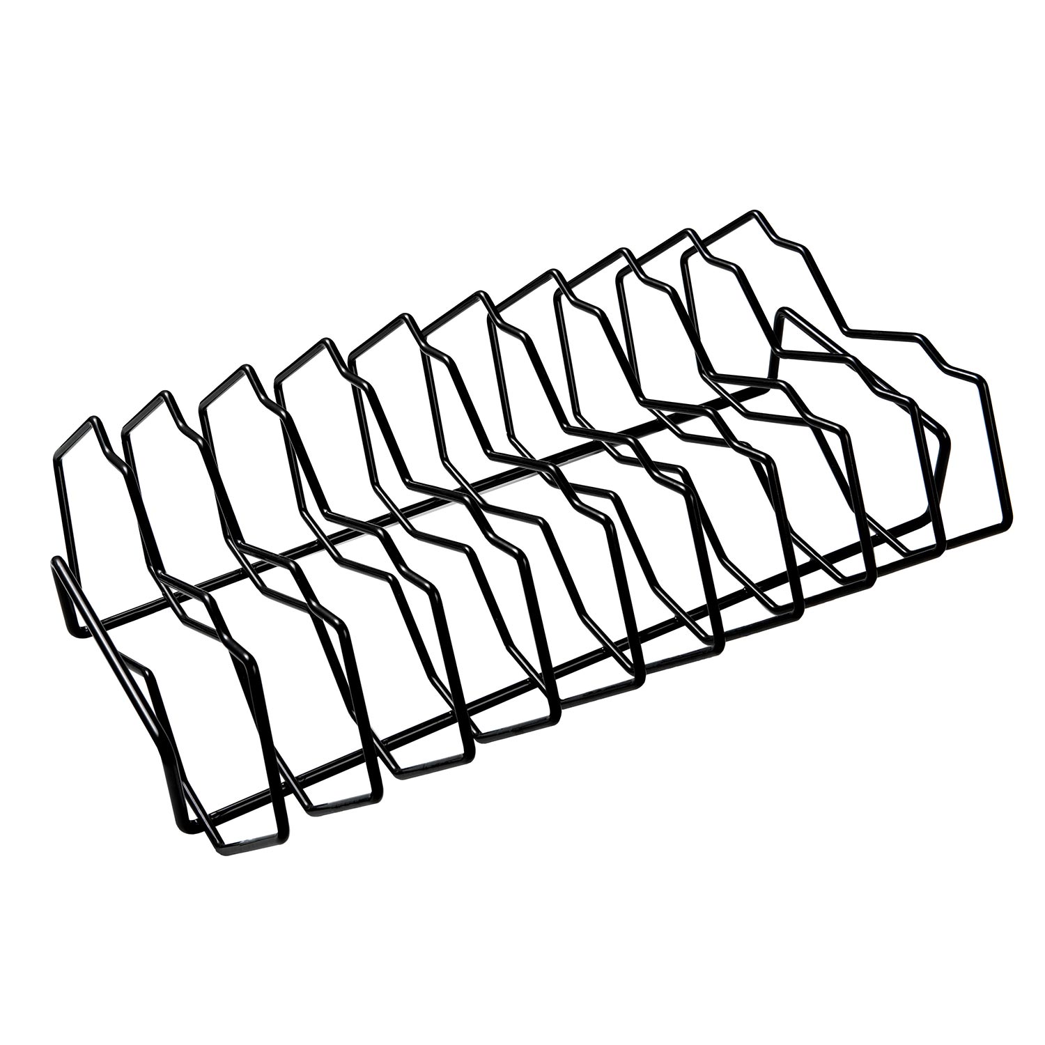 9-slot metal rib rack with black hinged holders