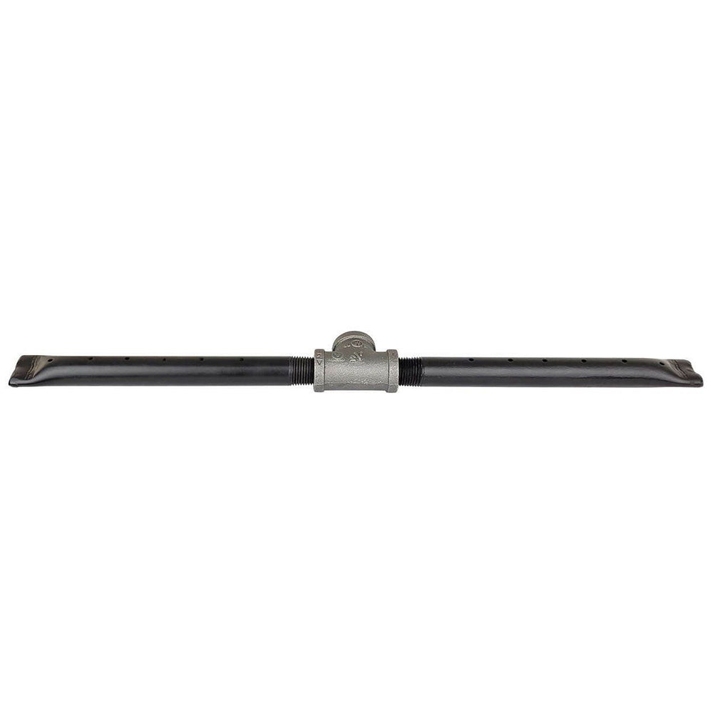 Gas log lighter with ribbed handle section and central igniter knob
