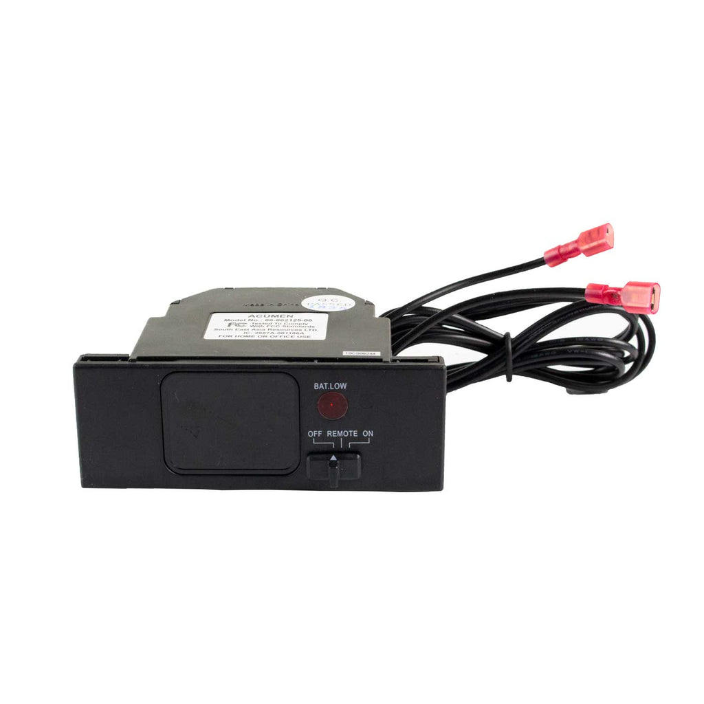 Fireplace remote control receiver module with wiring harness and battery leads