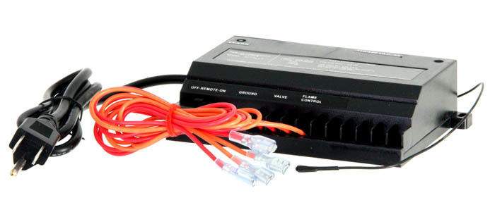 Metal control box module with terminal wires and power cord for fireplace remote