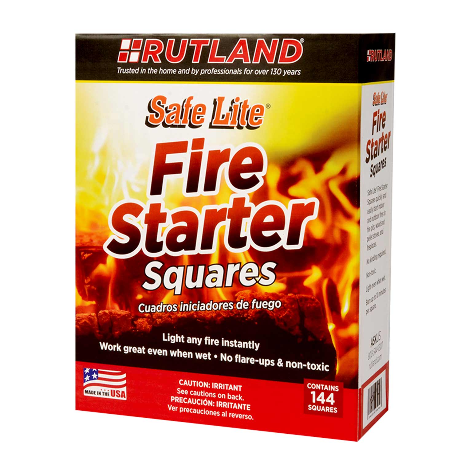 Rutland Safe Lite Fire Starter Squares, 144 Squares