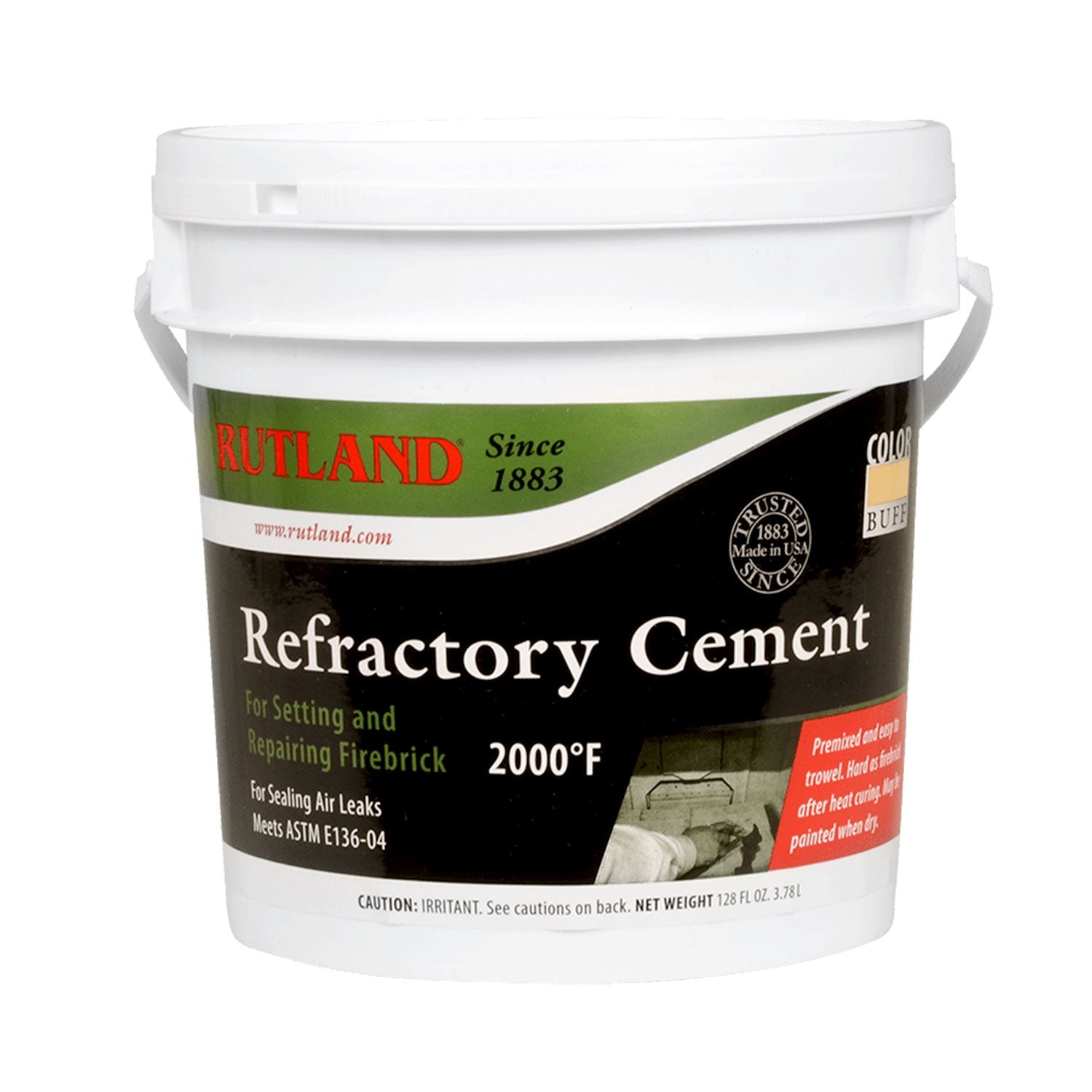 Rutland Refractory Cement, 128 oz Tub