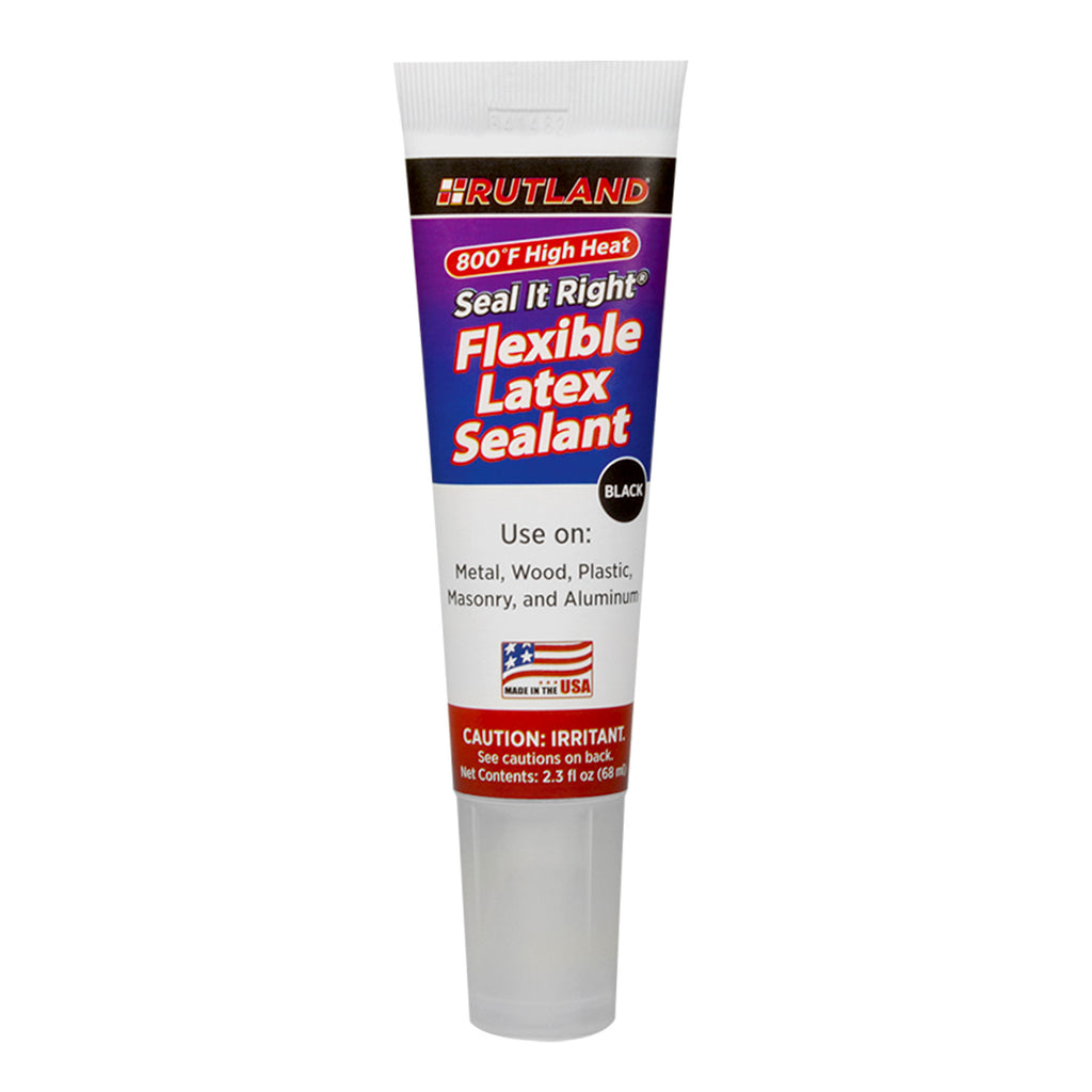 Latex sealant tube, black, Rutland Seal It Right, 2.3 oz