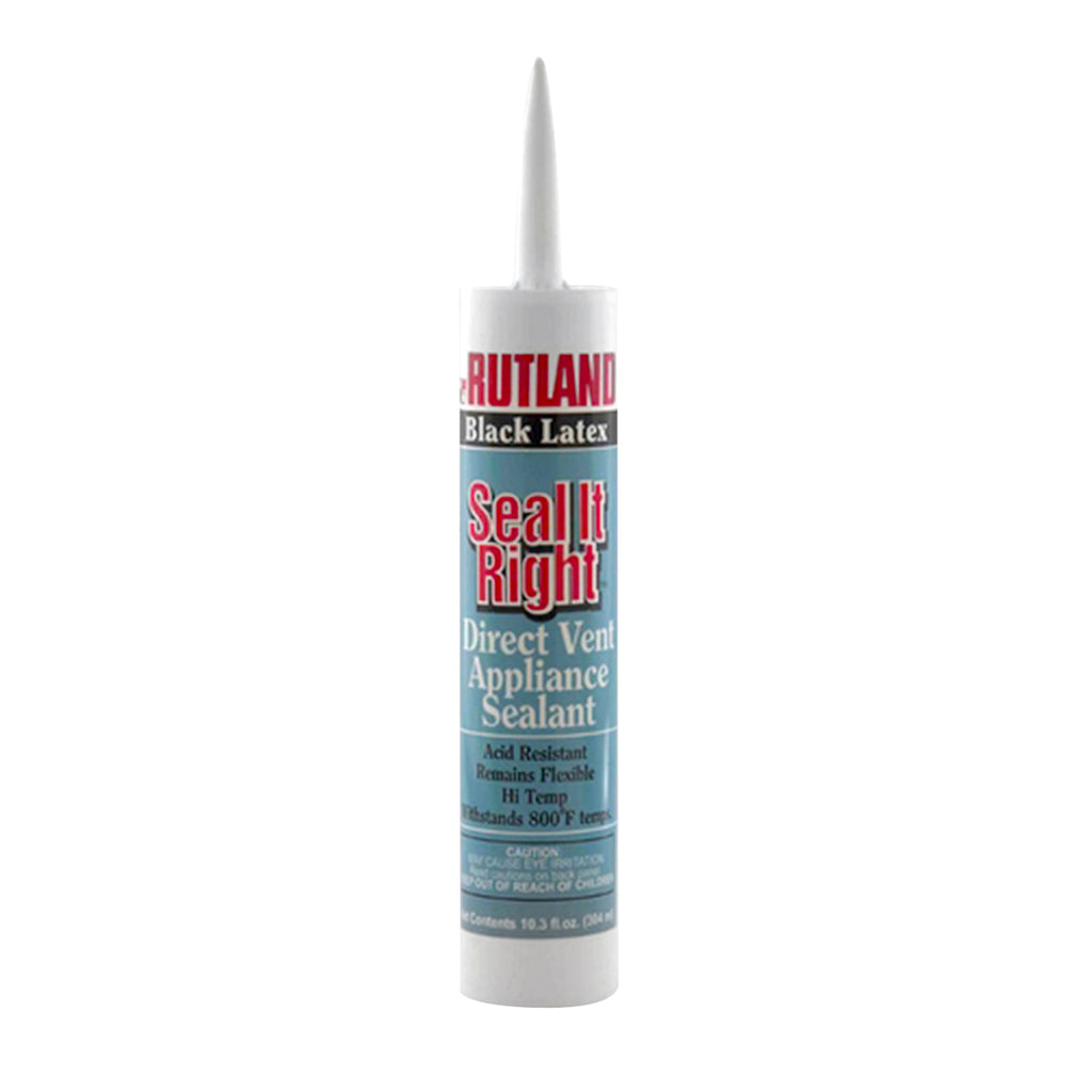 Rutland Seal It Right direct vent sealant cartridge, black latex, pointed nozzle