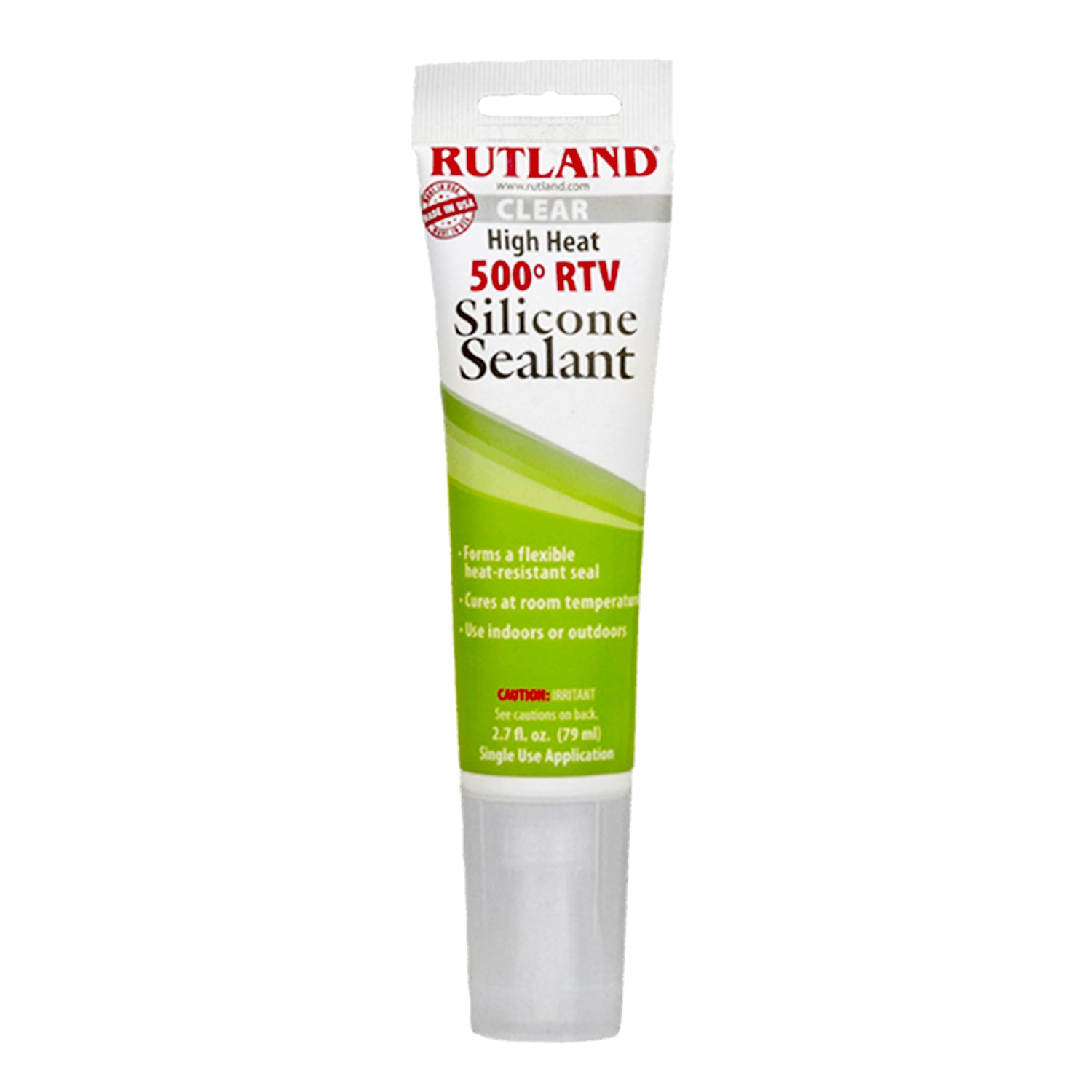 Rutland 500 Degree F RTV High Heat Silicone, 2.7 oz Tube, Clear