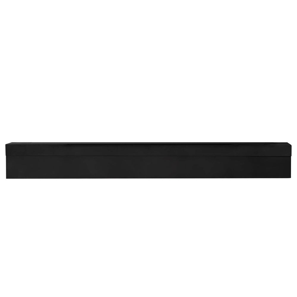 Black rectangular adjustable riser box front for gas fireplace insert.