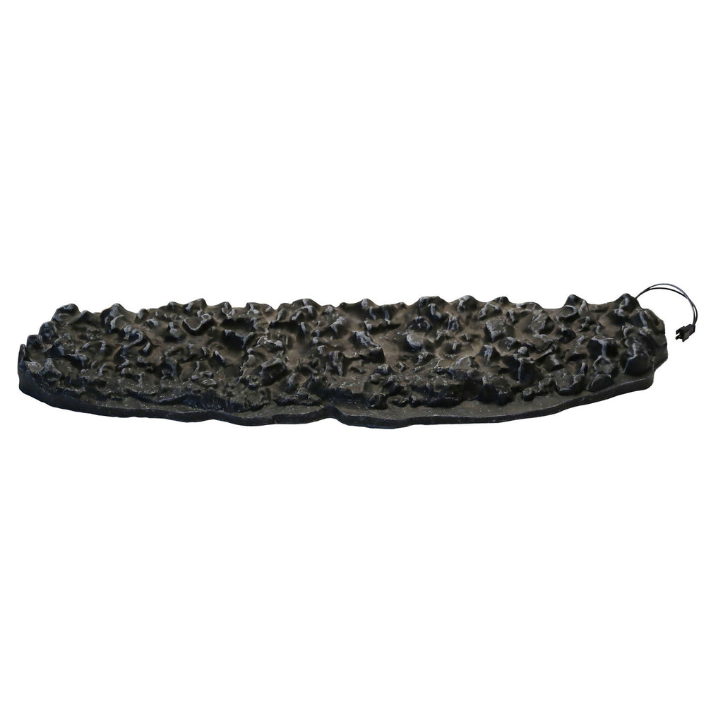 Log grate ember mat with dark textured ember bed