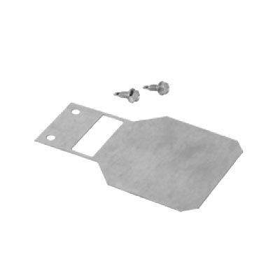 8x10-inch gas fireplace restrictor plate with mounting screws and cutout