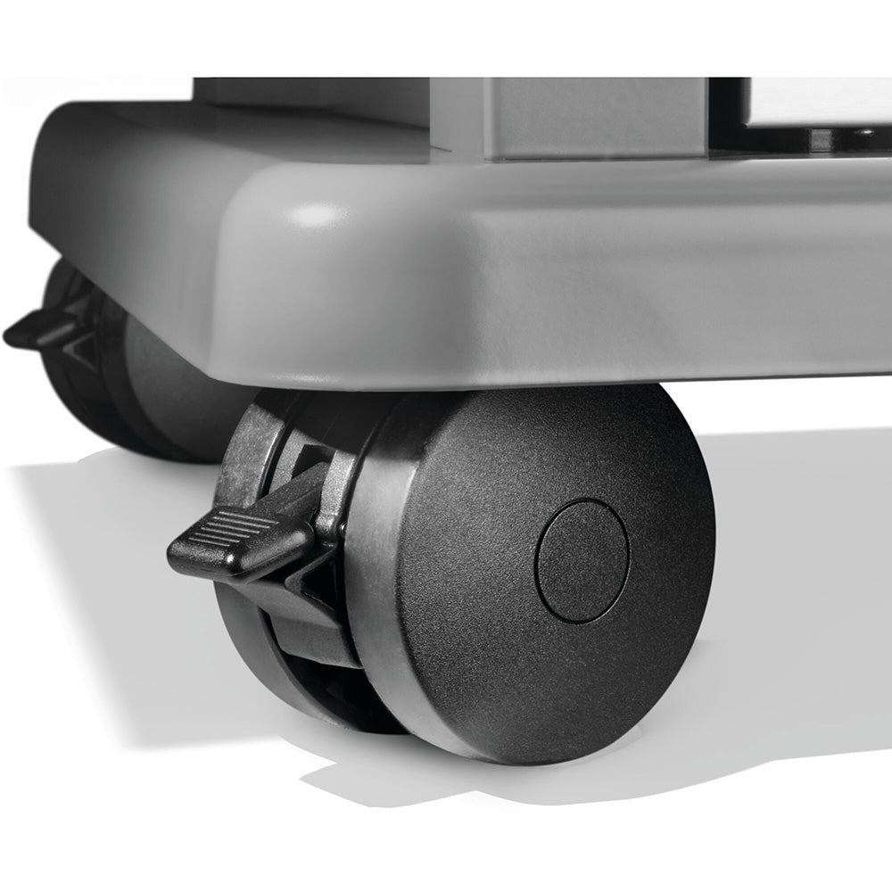 Gas grill cart caster wheel attached under the frame