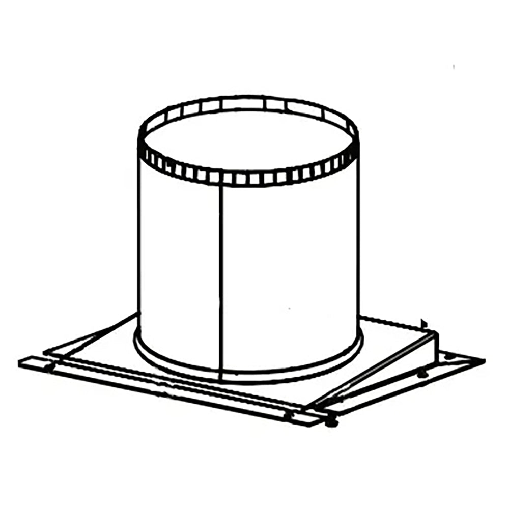 Outdoor gas fireplace heat and exhaust management kit: metal flue pipe and base plate