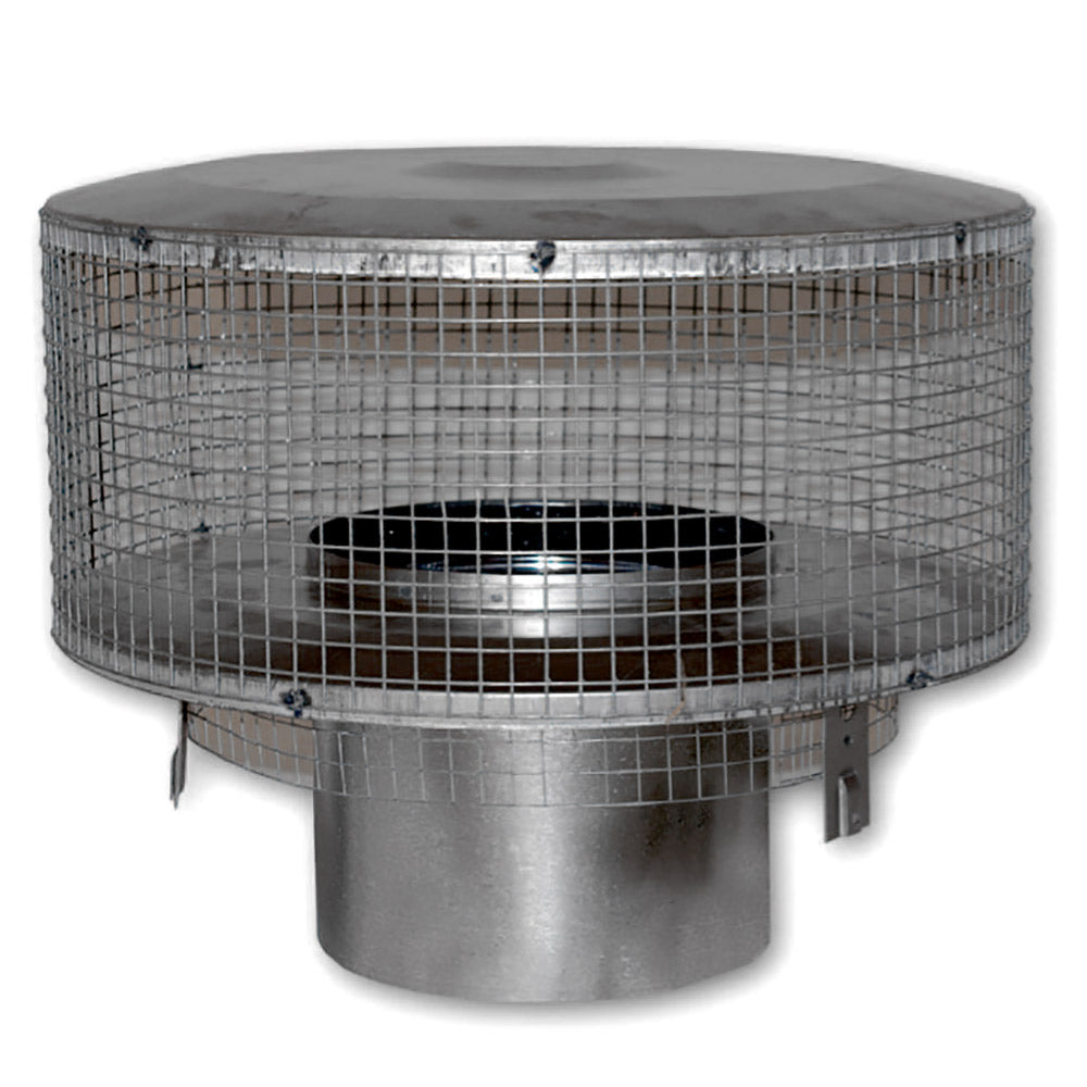 8-inch chimney mesh screen top with round wire guard and metal collar