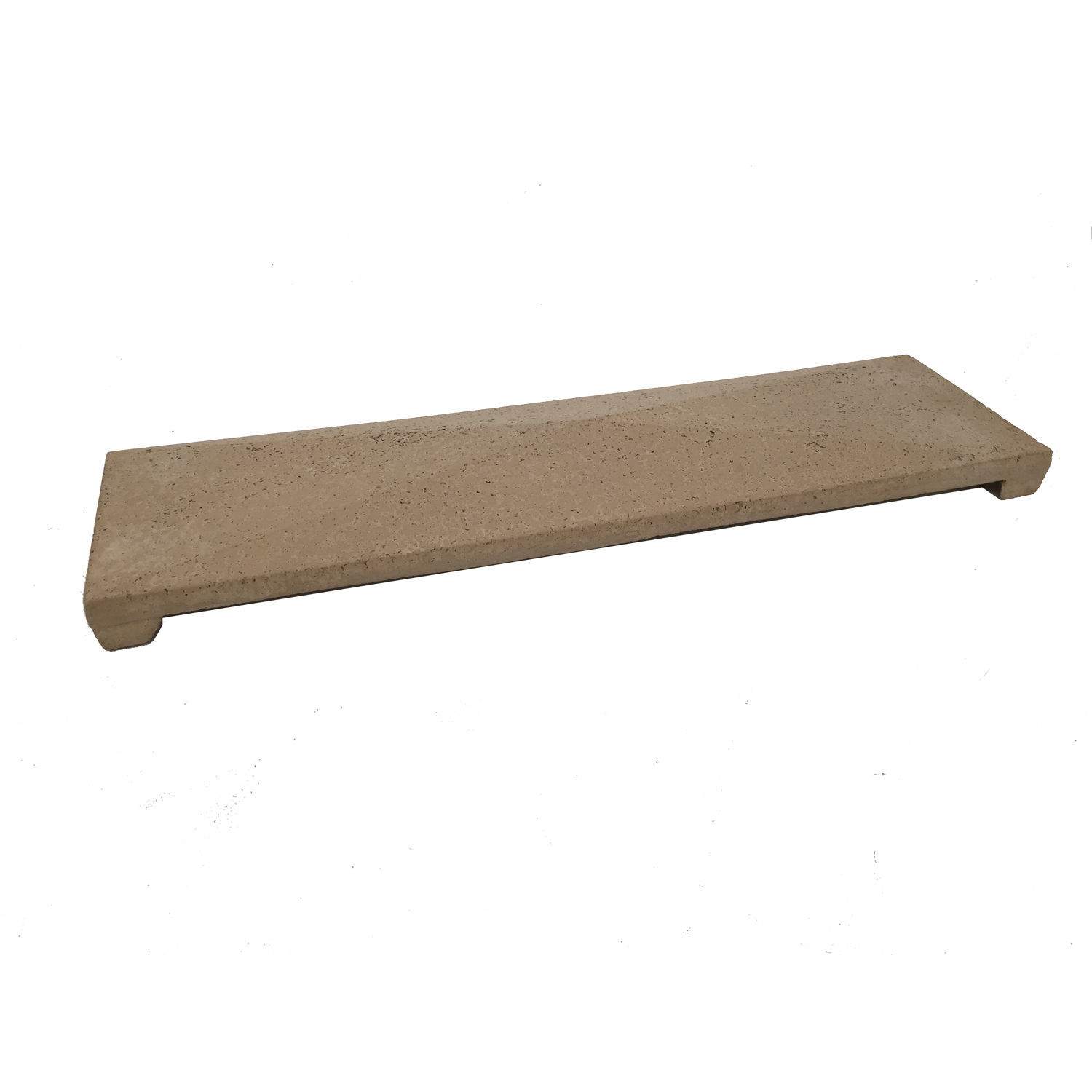 Outdoor fireplace vent cap, textured concrete gray top cover on short base