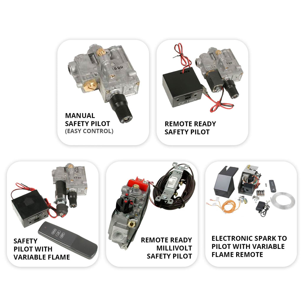 20-inch ventless burner kit pilot control components with wiring and fittings