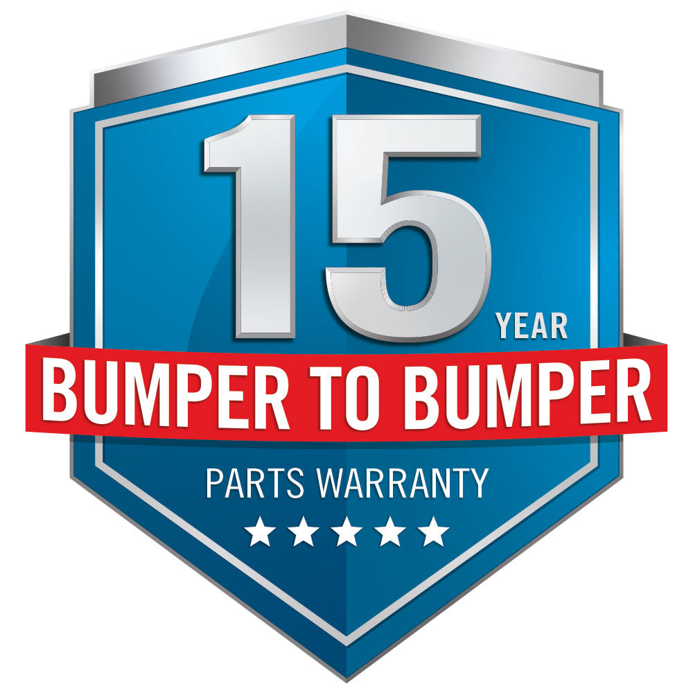 15-year bumper to bumper parts warranty badge