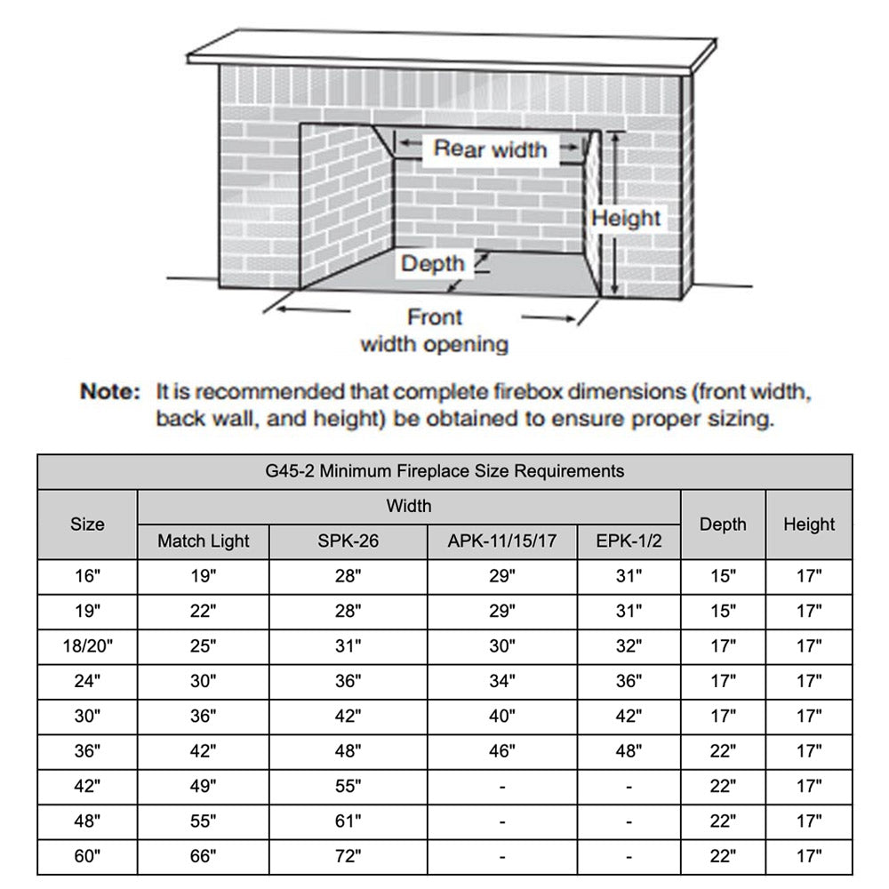 Real Fyre G45 Vented Gas Fireplace Burner, See-Thru, ANSI Certified, Stainless Steel