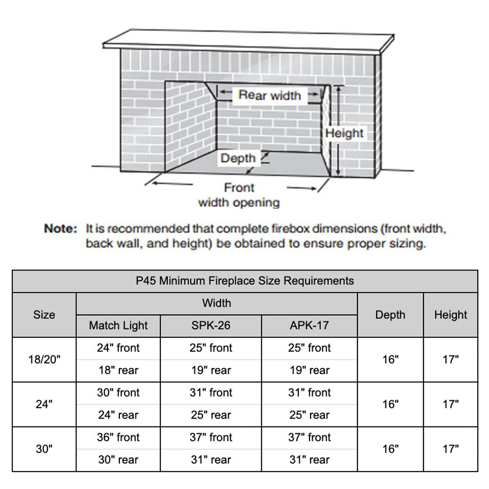 Real Fyre P45 Series Vented Glass Burner Kit, ANSI Certified, Fyre Spheres