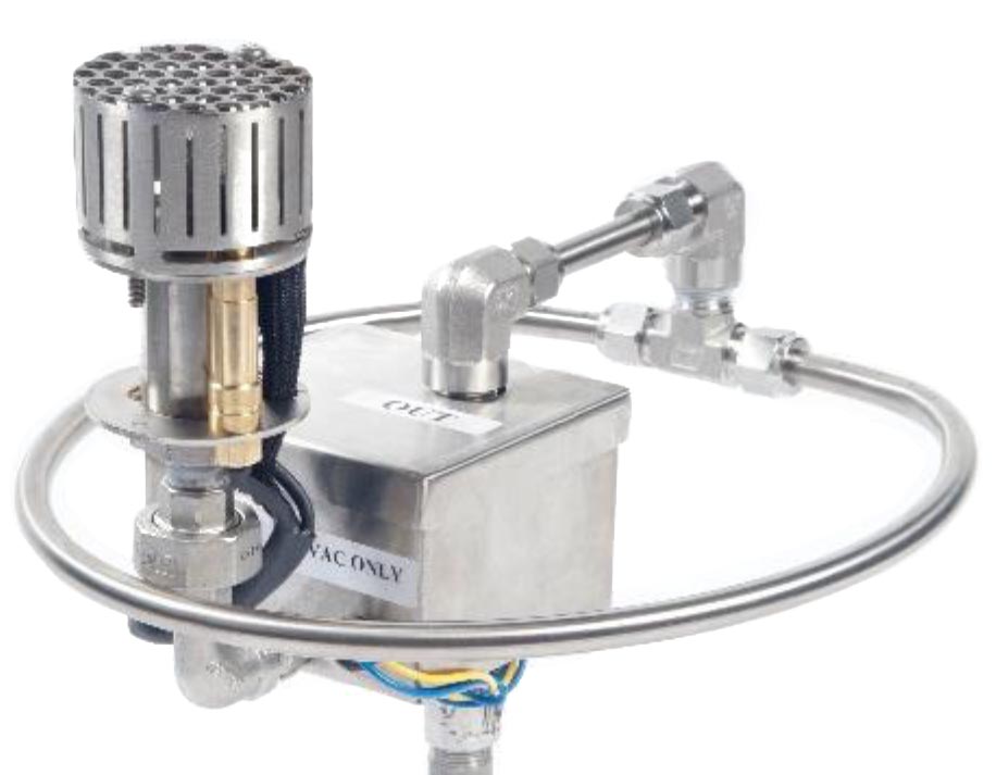 Submersible gas manifold assembly with control box, valves, and metal tubing