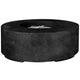Round concrete gas fire pit with central burner opening in black finish