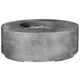 Round concrete gas fire pit with central burner opening in gray concrete finish
