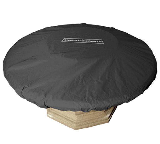 Round nylon fire table cover, dark gray, with logo patch