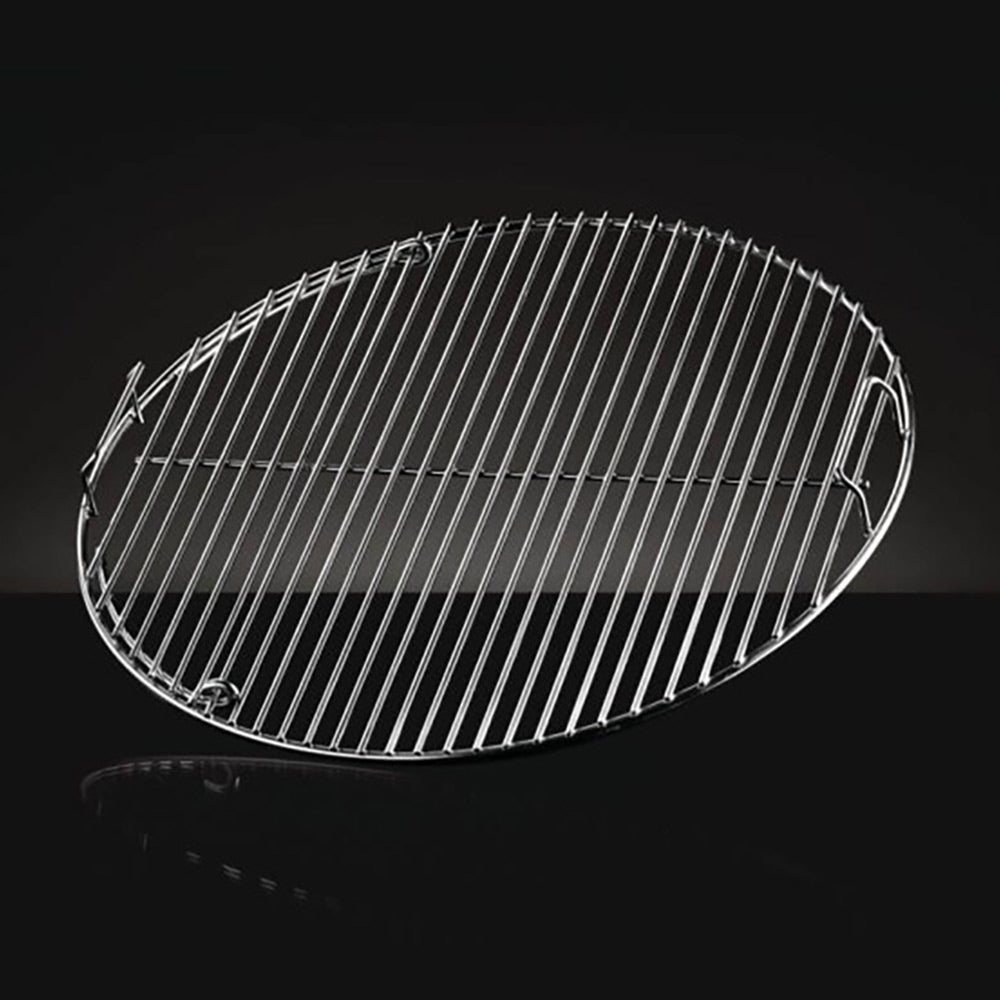Stainless steel cooking grid, oval-round wire grate with two side lift handles