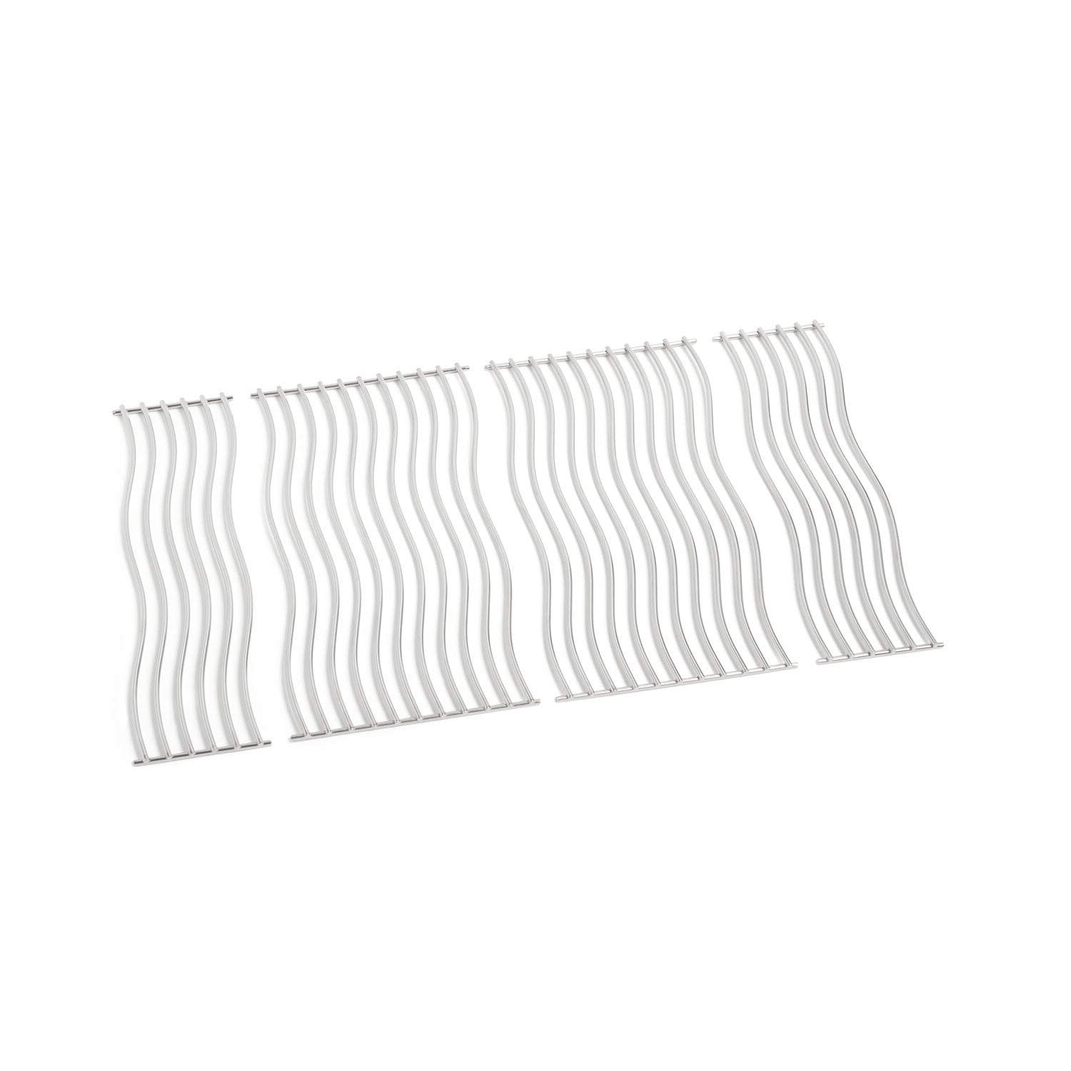 Stainless steel cooking grid set with curved wire bars