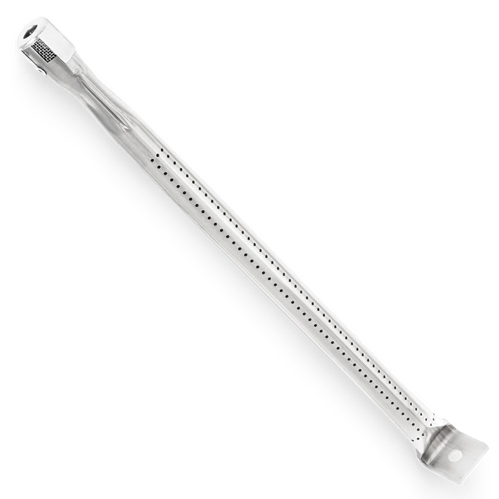 Stainless steel grill burner tube with row of small holes