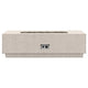 Sanctuary gas fire table with control panel, light stone finish
