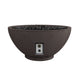 Dark gas fire bowl with pebble burner and rectangular control panel